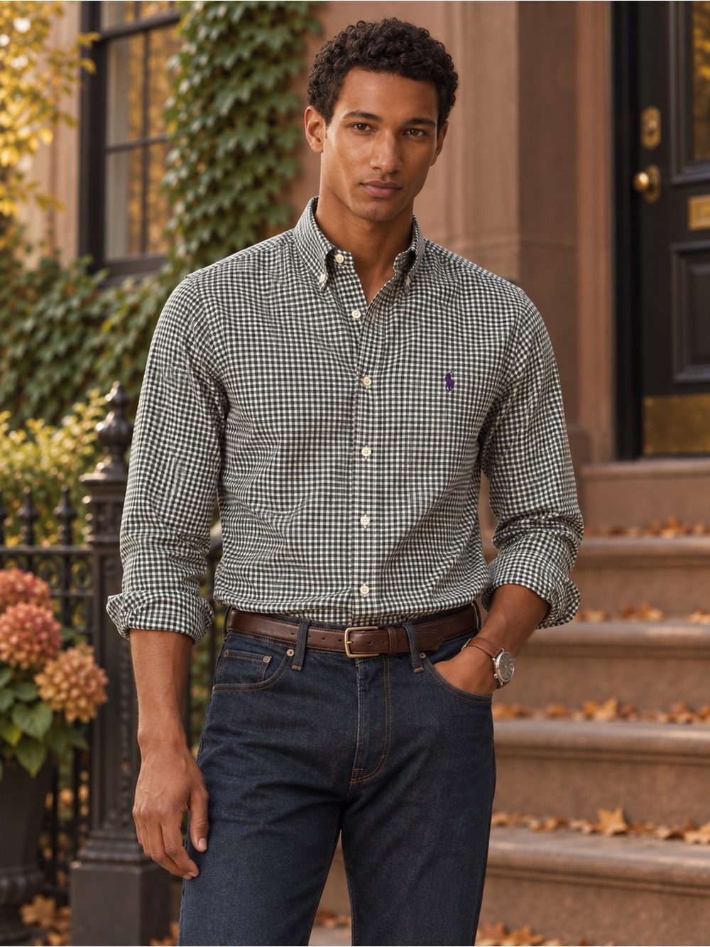 Men’s Green Gingham Custom Fit Ralph Lauren Button Down – Preppy Heritage